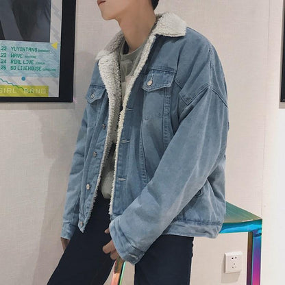 Fibered denim jacket