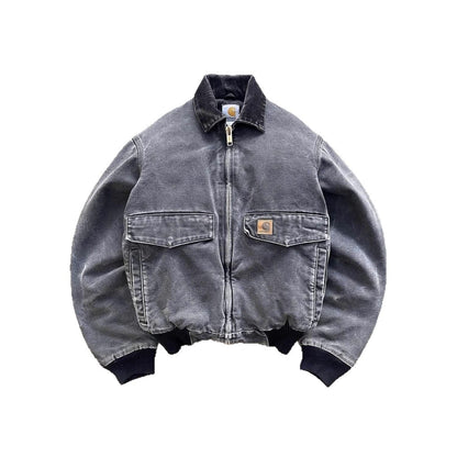 Washed denim jacket for men