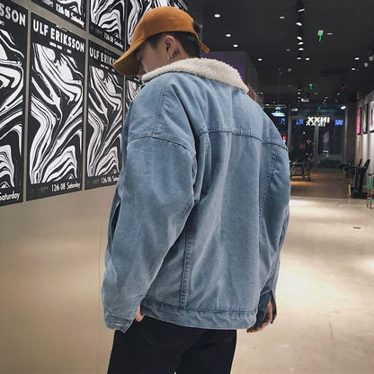 Fibered denim jacket