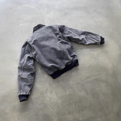 Washed denim jacket for men